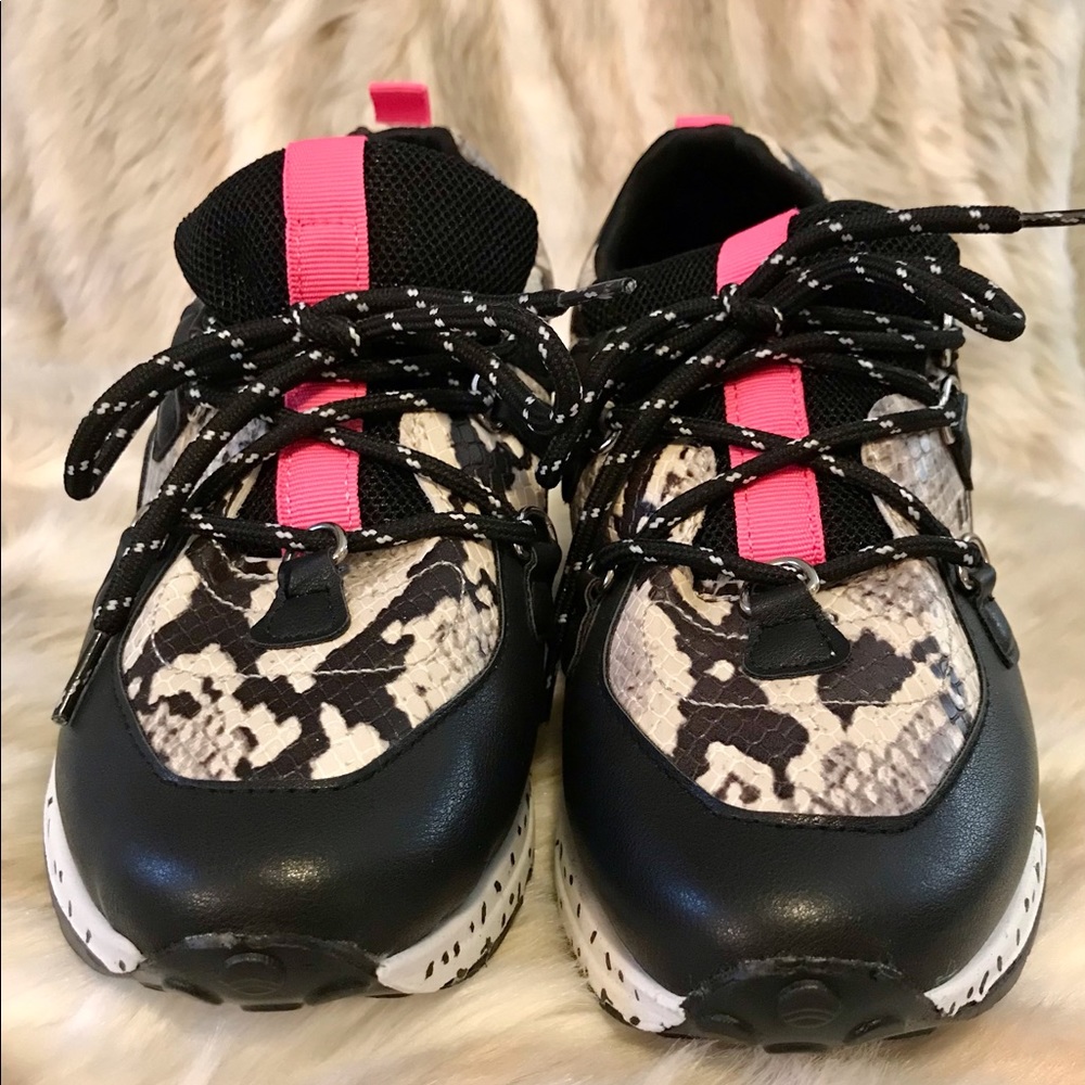 Madden Girl Fashion Snakeskin Embossed Sneaker.